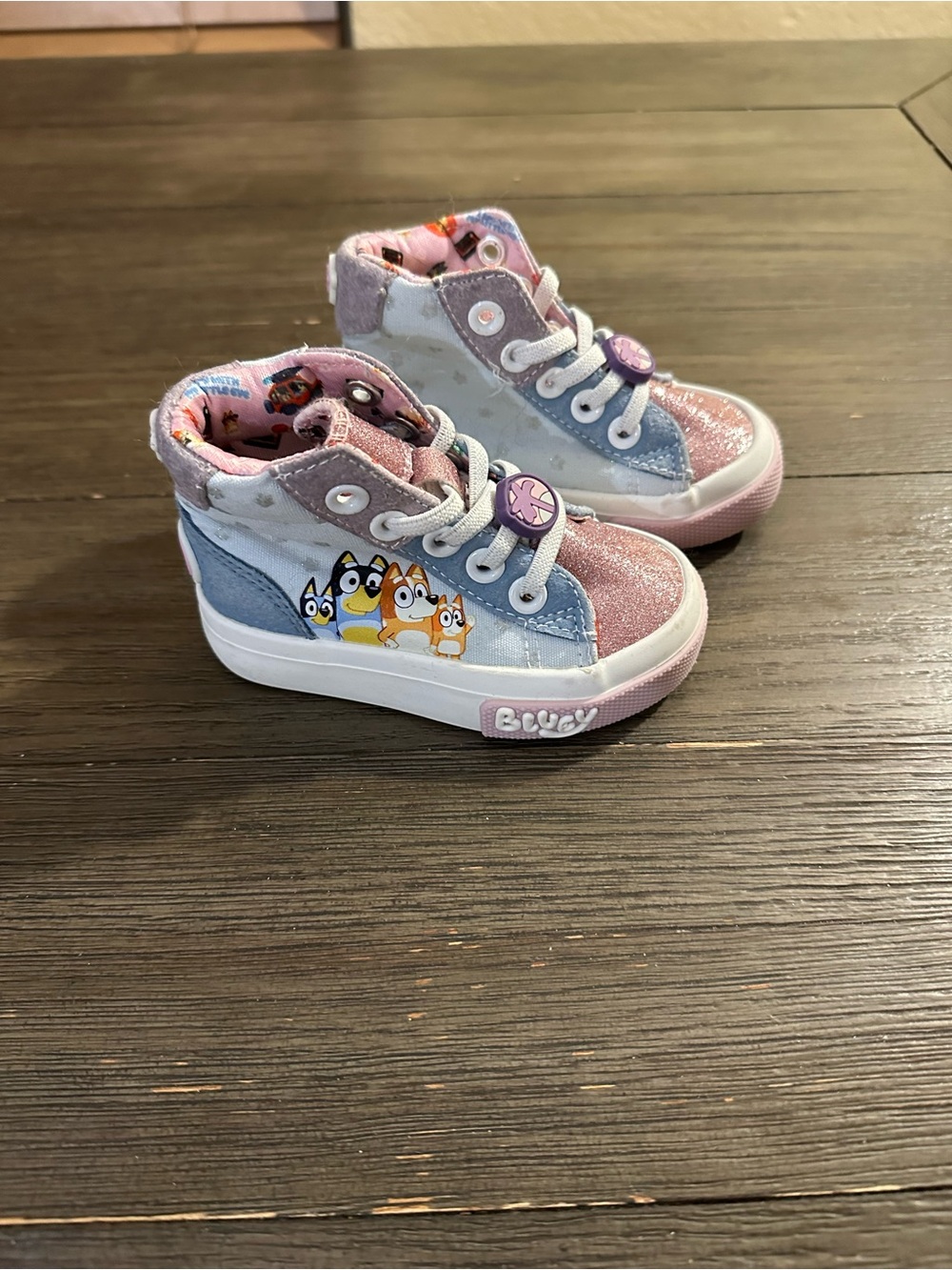 Toddler Sz 5 Pink & Light Blue Bluey High-Top Sneakers